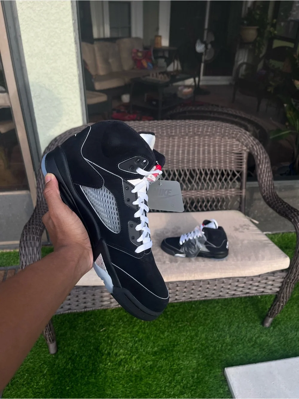 Air Jordan 5 Black Metallic “Reimagined” (Sz 10.5)
